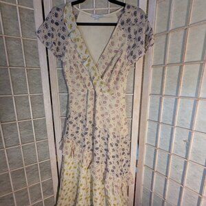 Joie Orita Silk Ruffled Floral Dress with a side zipper size 0